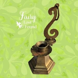 Vintage Brass Candle Holder with S Handle